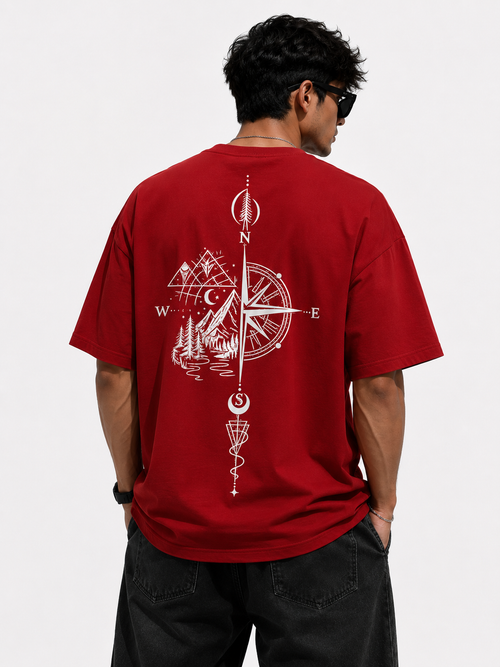 Red Premium Tshirt | Front and Back Print | DRIPLORE