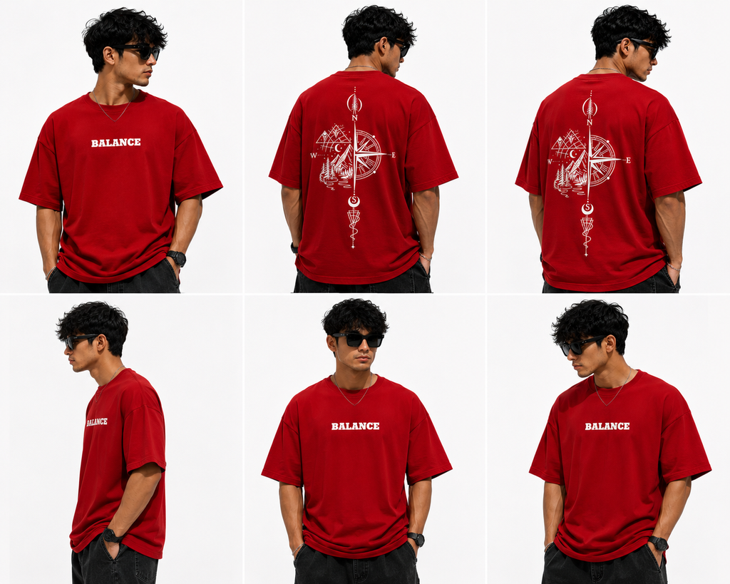 Red Premium Tshirt | Front and Back Print | DRIPLORE